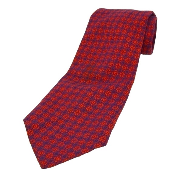 Vintage Rooster Ruffler 100% Cotton Textured Print Tie - Picture 1 of 8